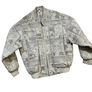 Al wissam Rare vintage The source magazine white leather jacket size 2XL